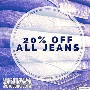 LIMITED TIME ONLY! ALL JEANS 20% OFF!